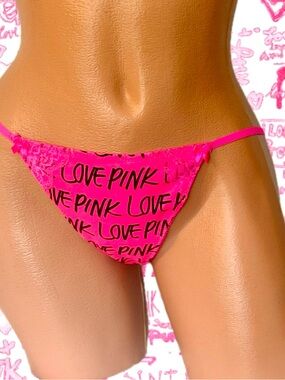 NWT LOVE PINK Extra Low Rise Lace V-string Vintage Victoria's Secret Y2K - Med